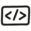 hand drawn code icon